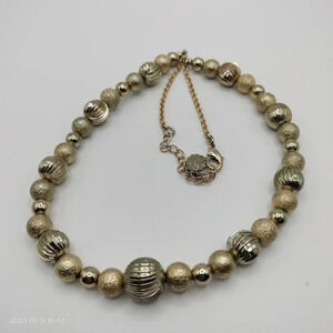 Monet Women's 16" Necklace Sand Spiral Gold Tone Bead Fashion Choker Style